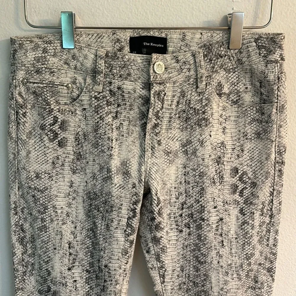 The Kooples Skin White Snake Print Pants Jeans Size 28